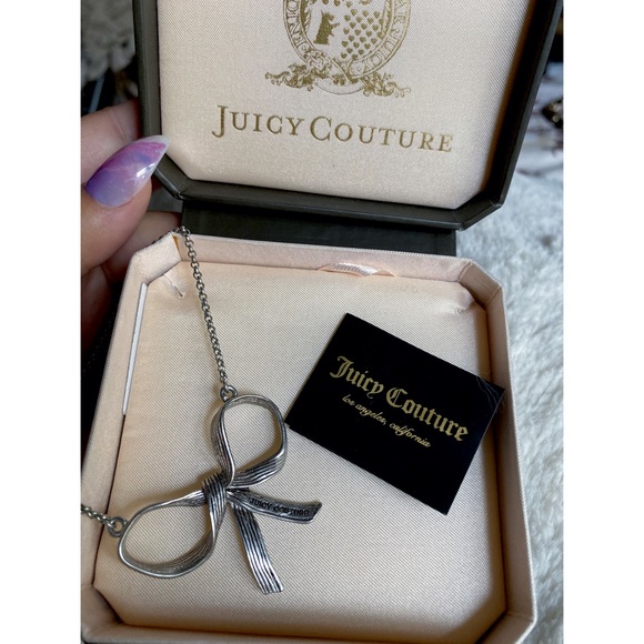 Juicy Couture Jewelry - Juicy Couture Chain Bow Tie Heart Pendant Necklace